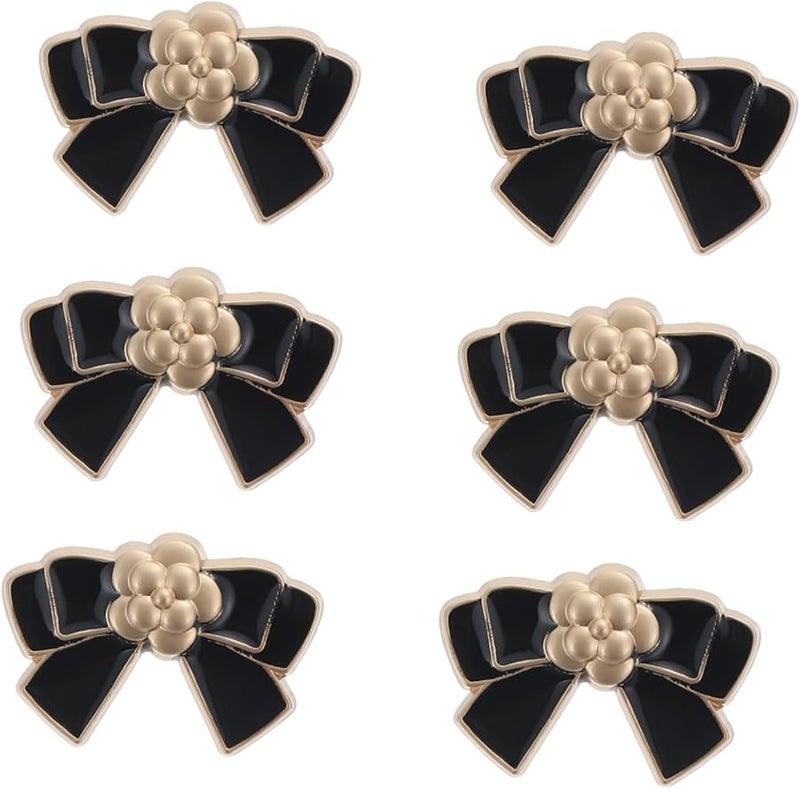 6pcs Bowknot Buttons for Sewing DIY Craft Shirt Sweater Replacement Accessories - Image 1